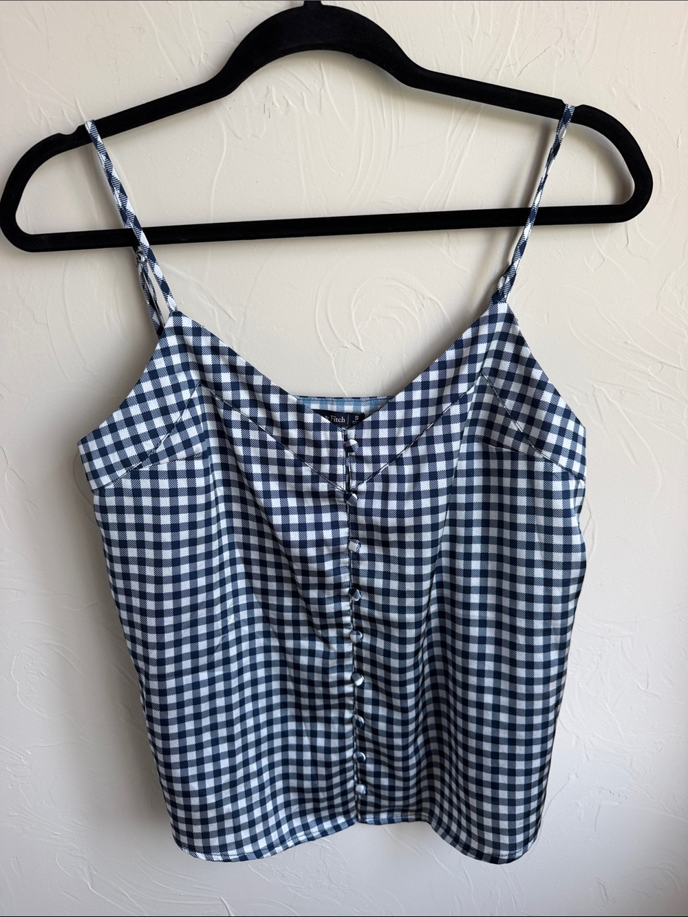 Abercrombie & Fitch Blue and White Gingham Cami Top